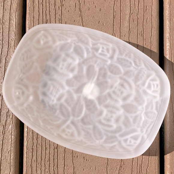 VINTAGE IRVING W RICE & CO 3 PC VANITY BATH SET PRESSED GLASS LALIQUE STYLE NWTS - Picture 4 of 9